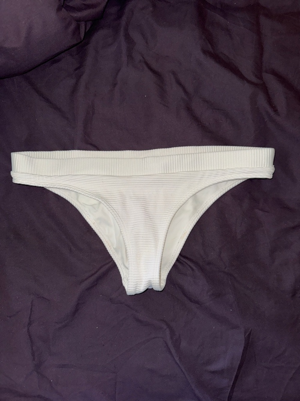 L.A. Hearts 💕 Ribbed White Low-Rise Bikini Bottoms